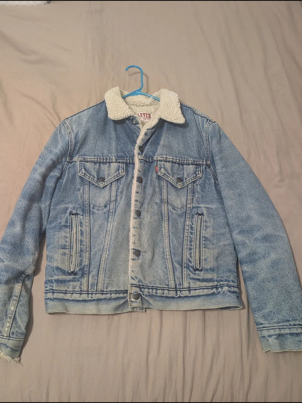 Levi's Light Blue Denim Sherpa Trucker Jacket